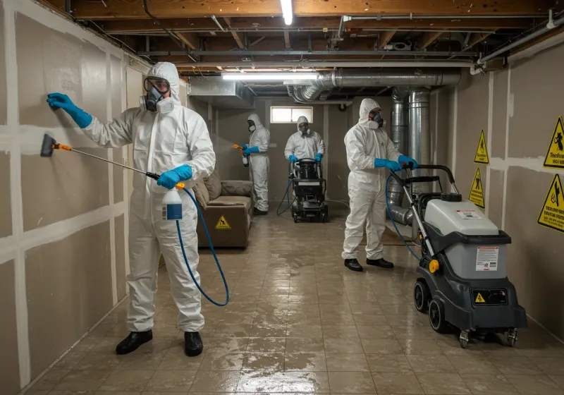 Basement Moisture Removal and Structural Drying process in Boiling Spring Lakes, NC